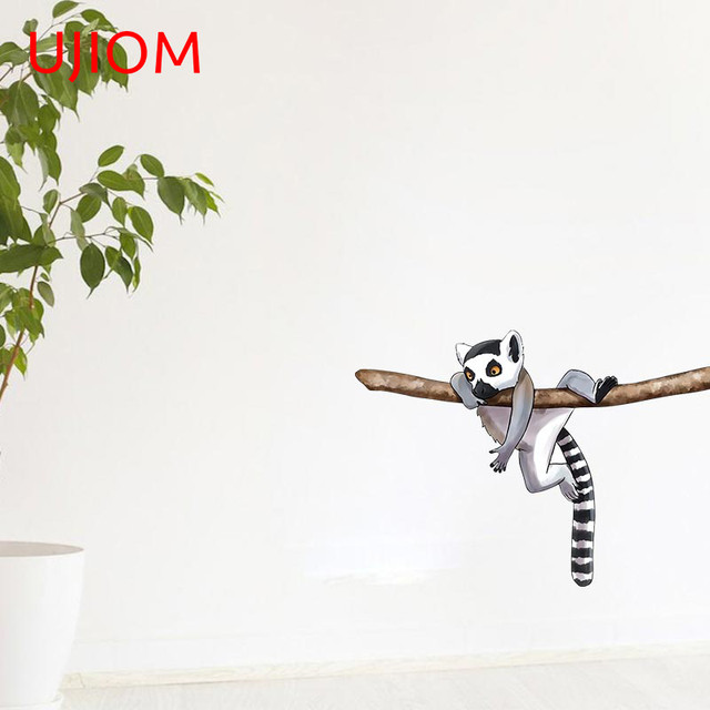 UJIOM Lemur Sticker Vinyl Wall Art Decal Home Decoration Kids Bedroom Wall  Removeable Wallstickers Decor Decals